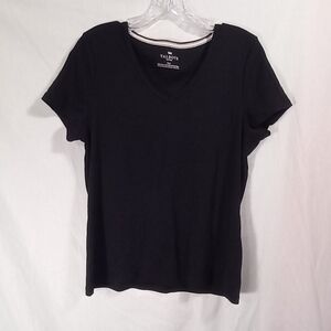 Talbots Black Pima Cotton Short Sleeve Top Size XLp